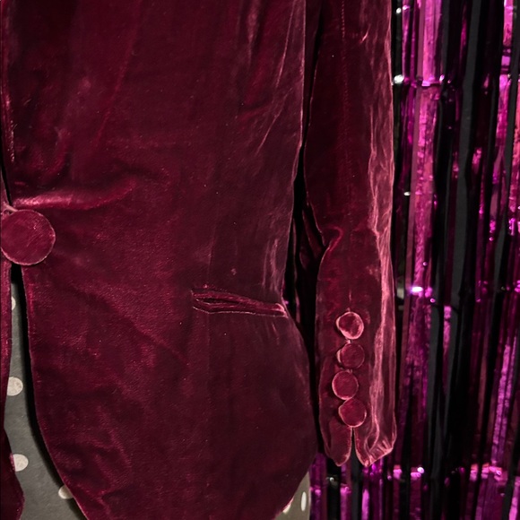 LOFT Velvet Red Jacket 12p - Picture 3 of 4